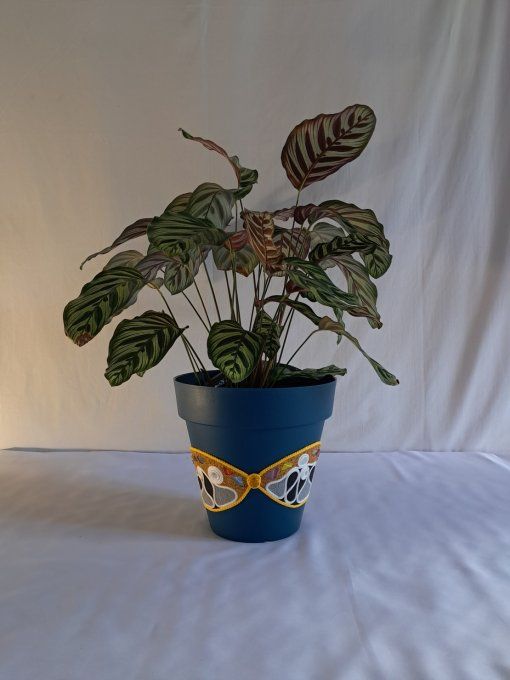 Pot avec des motifs jaunes